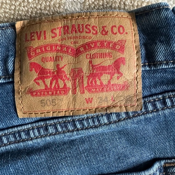 Levi’s 505 Regular Fit Straight Leg Blue Denim Jeans Medium Wash Size 34x32 - Picture 4 of 8